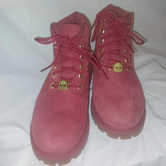 Timberland Boots, Red, Youth Size 1 - Picture 3 of 6